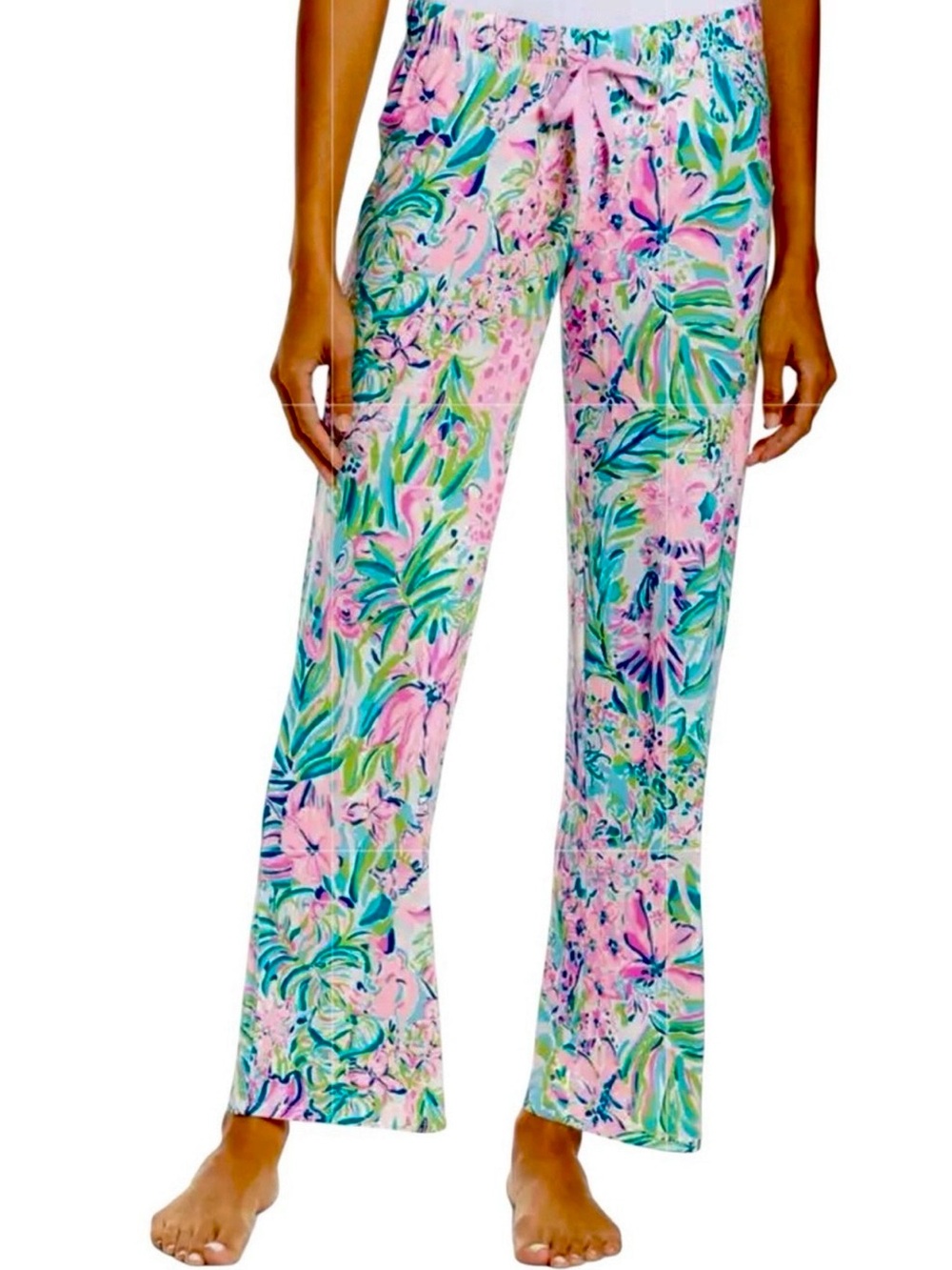 Lilly Pulitzer Knit Pajama Pants Lillys Favorite Things Multi Floral Size Large